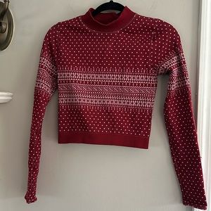 Red long sleeved ski top